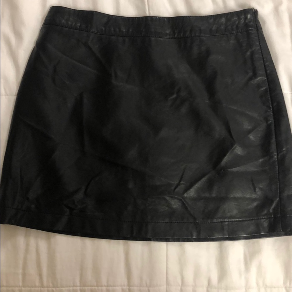 Black leather skirt